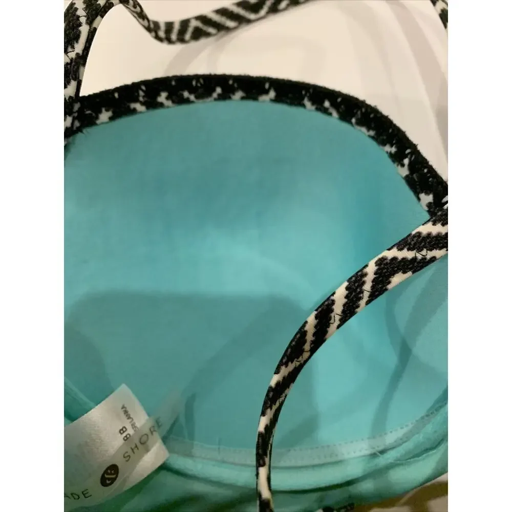 Shade & Shore Swim Bikini Top Size 38B Multicolored Striped Pattern - EUC